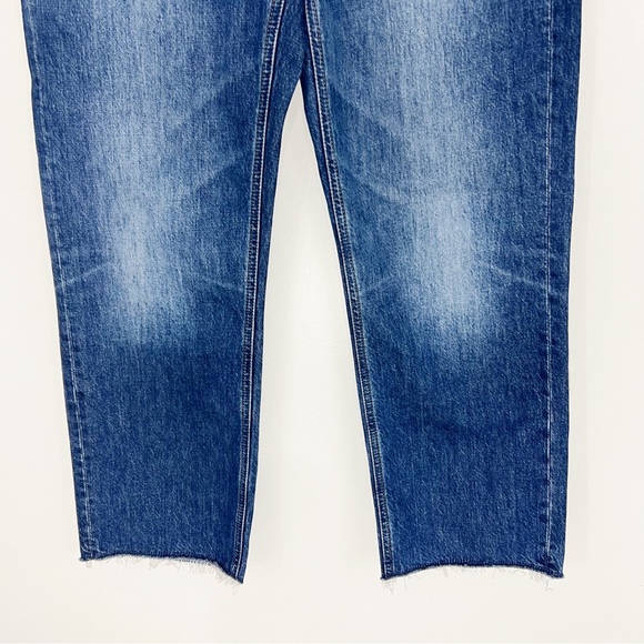 Me + Em Raw Hem Straight Leg Organic Cotton Jeans Size 28 Medium Blue - Picture 4 of 10